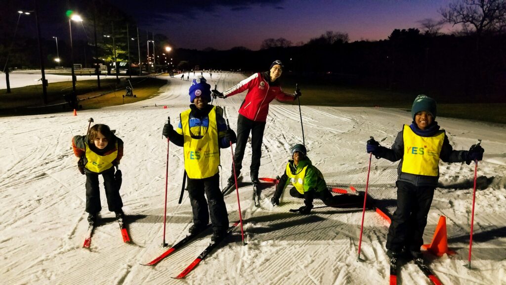 Snowmaking and kids skiing at Weston Ski Track