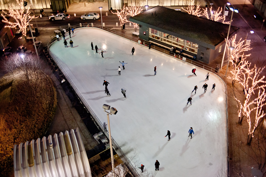 ice skating at Canal District Kendall